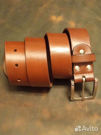 Мужской кожаный ремень ручной работы