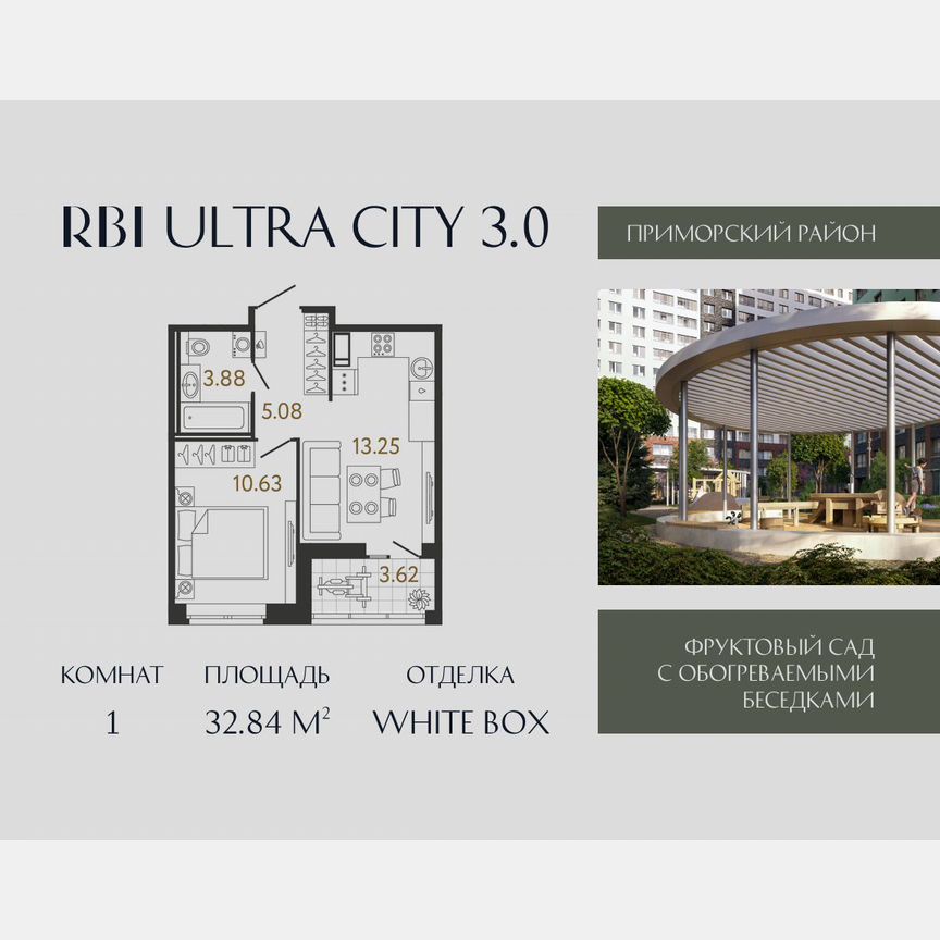 1-к. квартира, 32,8 м², 16/17 эт.