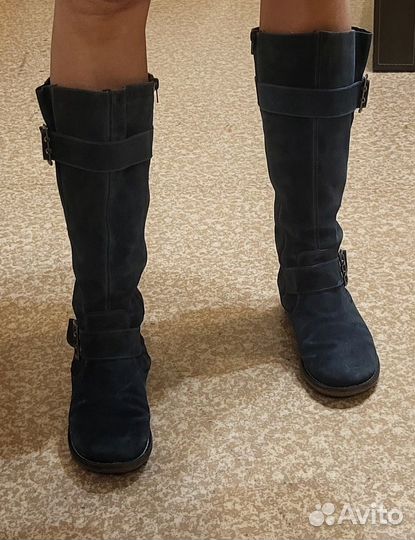 Сапоги натуральная замша. 2 пары. Р-р 37-38 б/у