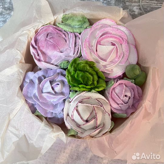 Зефирные цветы в коробке