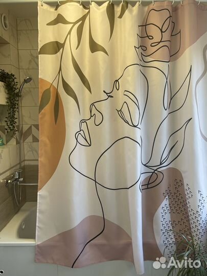 Штора для ванной на люверсах