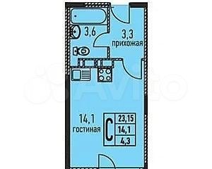 Квартира-студия, 28 м², 2/6 эт.