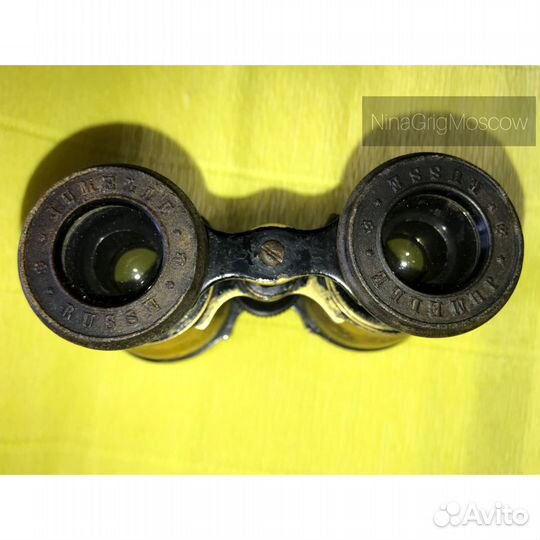 Антик бинокль Jumelle Russe в футляре. 1900е гг