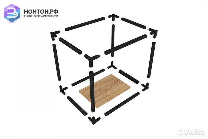 Полка Лофт пмг-Л 600 черная / дуб крафт