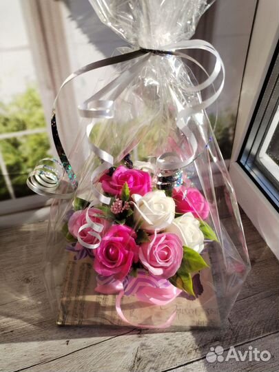 Букет из мыльных роз