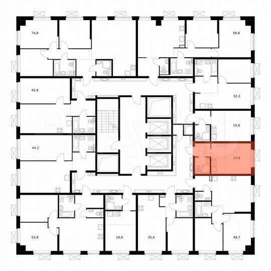 Квартира-студия, 19,8 м², 16/23 эт.