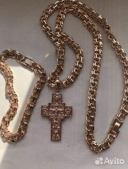 Цепь, крест, браслет