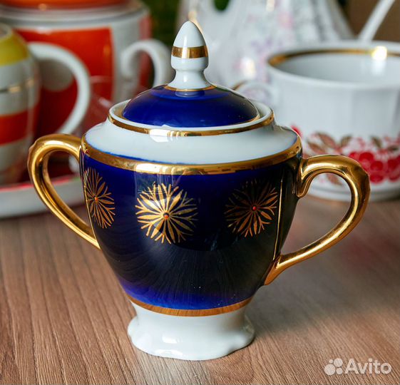 Кобальтовая посуда, фарфор СССР