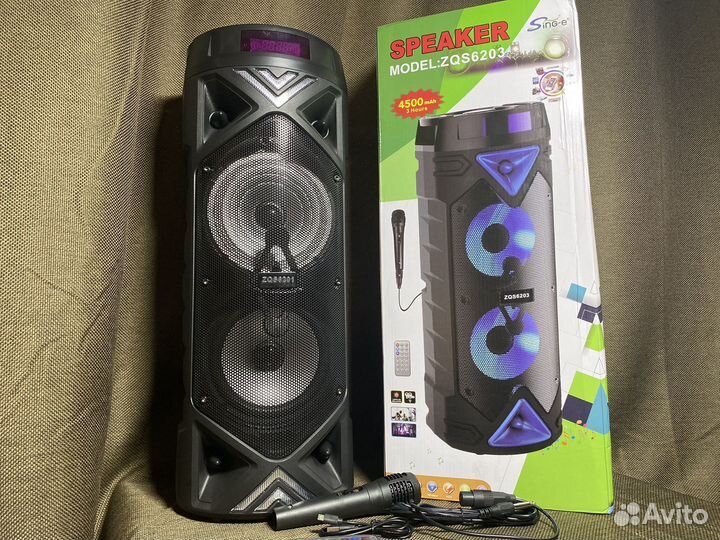 Портативная колонка bluetooth 60 см с микрофоном