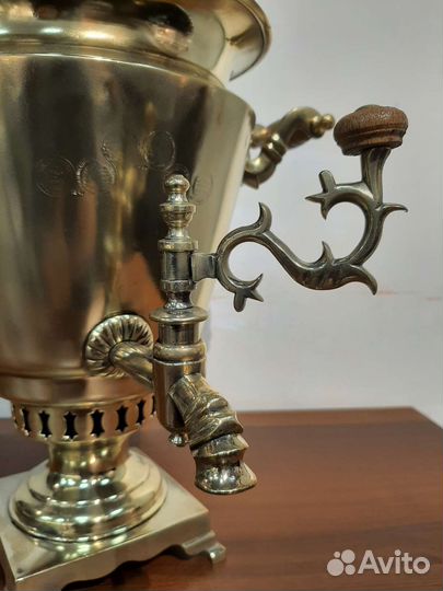 Самовар на дровах латунный царский 1880-1890гг