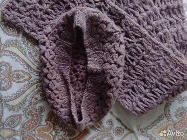 Снуд, шарф и берет из чистой шерсти