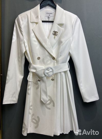 Платье пиджак белое Chanel