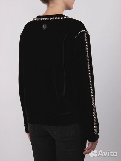 Велюровый свитшот с декором Philipp Plein