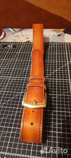 Мужской кожаный ремень ручной работы