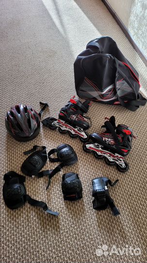 Роликовые коньки 31-36 защита шлем сумка