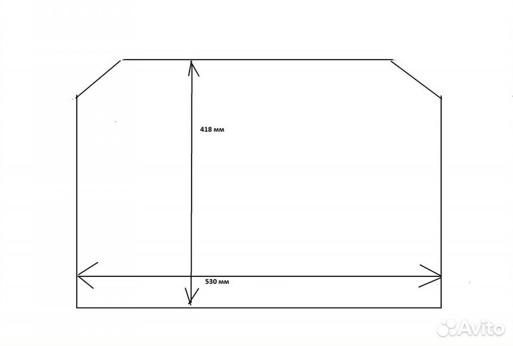 Внутреннее стекло Kuppersberg 530 x 418 мм вырезы