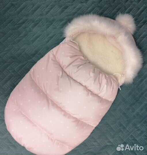 Конверт зимний, на выпписку, в коляску