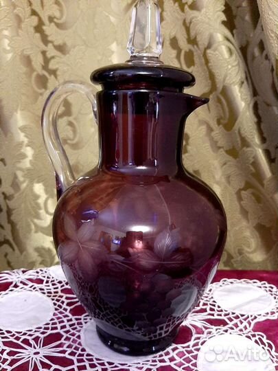 Ваза гутное стекло,ваза кобальт.Берц