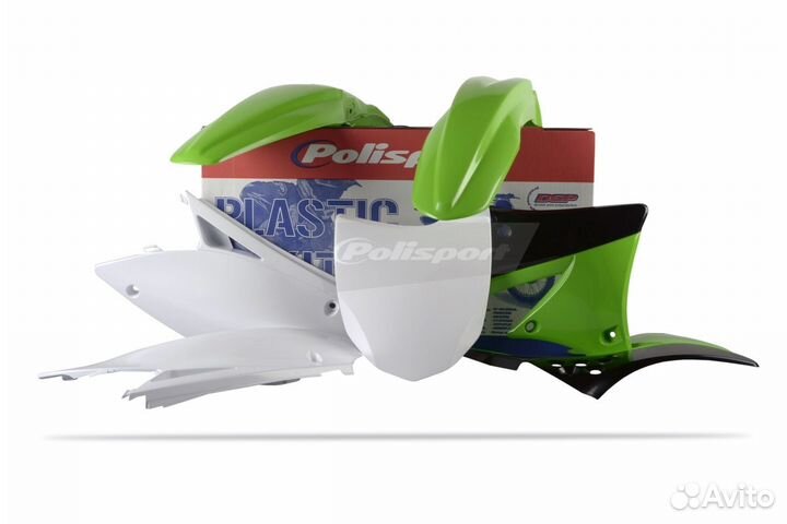 Пластик Polisport Kawasaki KX450F 2009-11 черн-зел
