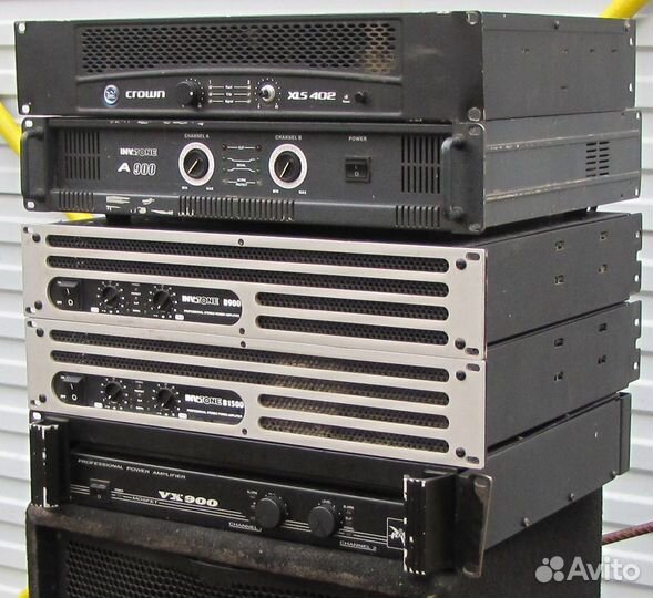 Усилители звука 250-2000W Pro 5шт Crown Yamaha dB