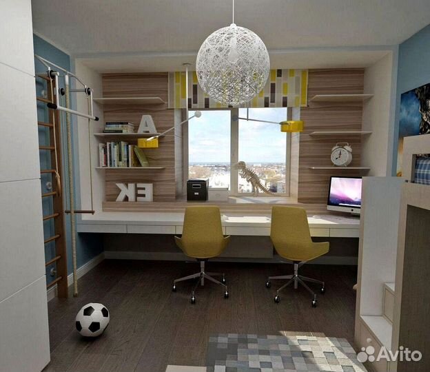 Детская рабочая зона у окна