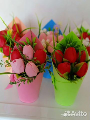 Букеты из мыльных тюльпанов