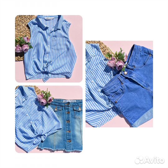 Пакет фирменных летних вещей для девочки 146-152
