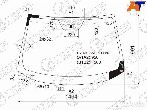 Стекло лобовое hyundai tucson