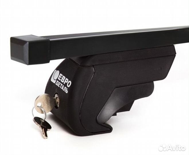 Багажник Евродеталь на рейлинги. Сталь с замком