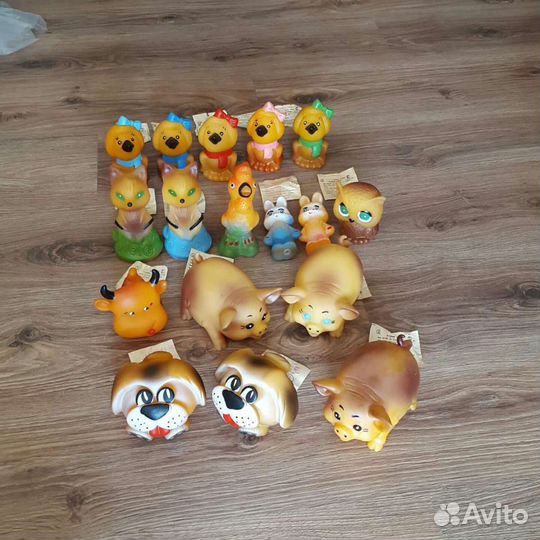 Игрушка СССР резиновая пищалка детская щенок зайка