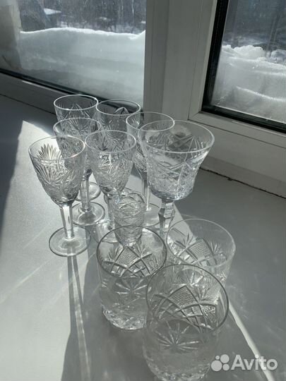 Хрустальные бокалы и фужеры. Богемия. Времен СССР