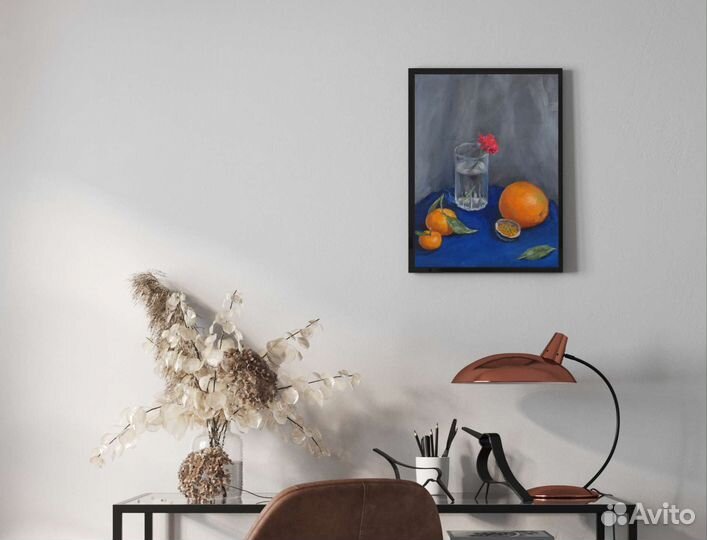 Картина маслом натюрморт, фрукты