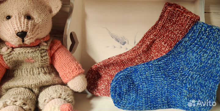 Носки ручной вязки шерстяные