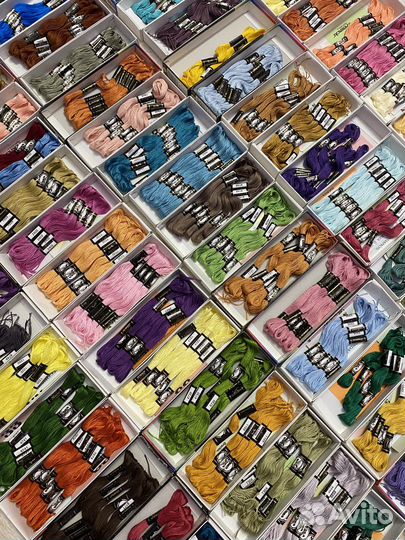 Нитки мулине разноцветные Finca новые