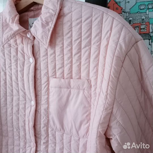 Новая стёганая куртка рубашка оверсайз