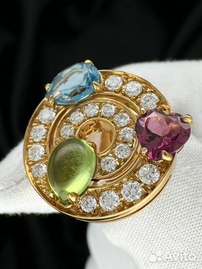 Золотые серьги Bvlgari 750 с бриллиантами 14.91 гр