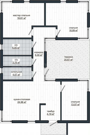 Коттедж 94 м² на участке 8,6 сот.