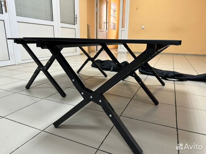 Стол реечный складной, стальные ножки