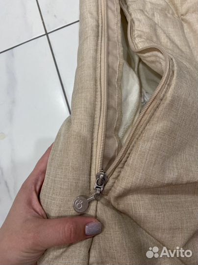 Footmuft stokke beige melange