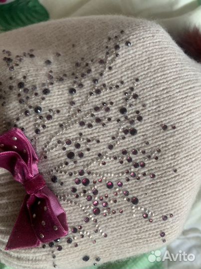 Шапка для девочки со стразами pulka