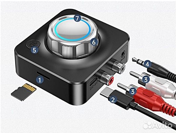 Bluetooth 5.0 Vikefon 3D - TF, RCA, AUX, приемник