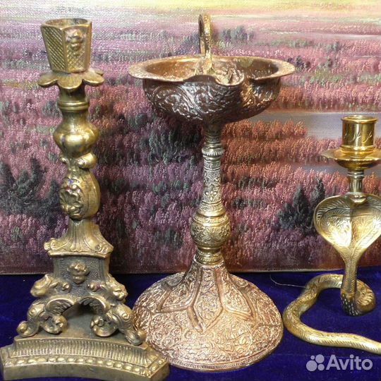 Подсвечники.Старинные.Латунь.Медь.Англия