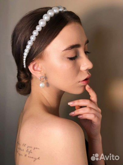 Новый ободок для волос жемчужный