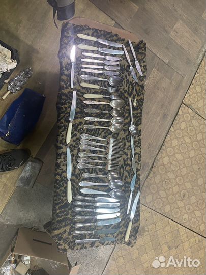 Набор столовых приборов СССР нержавейка хрусталь