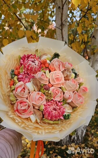 Букет из зефирных цветов