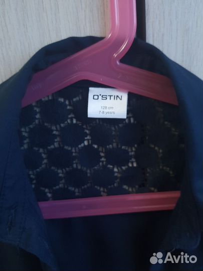 Блузка синяя на девочку 128