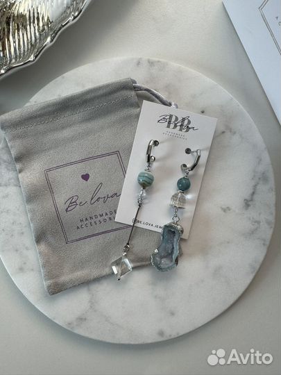 Серьги друза агата