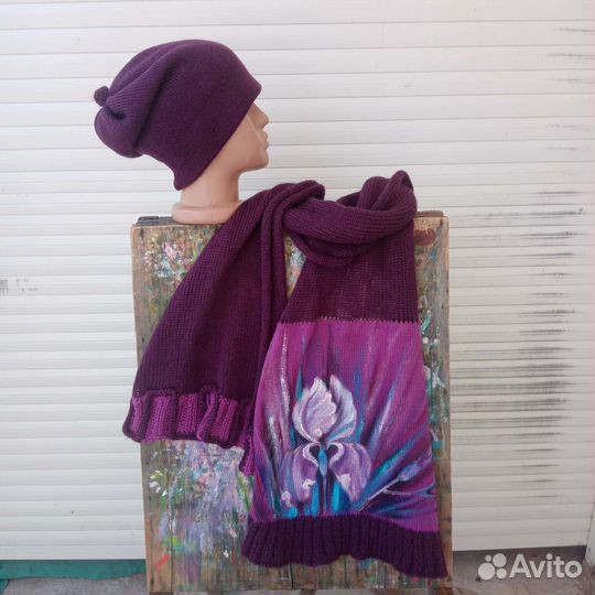 Шапка и шарф женский