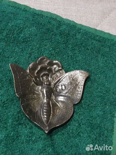 Бабочка пепельница. старая бронза