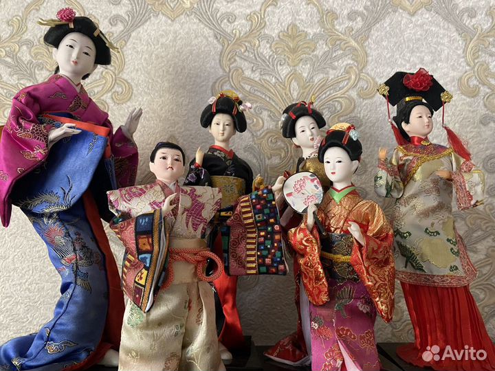Китайские куклы, ручная работа. Ваза, фигурки